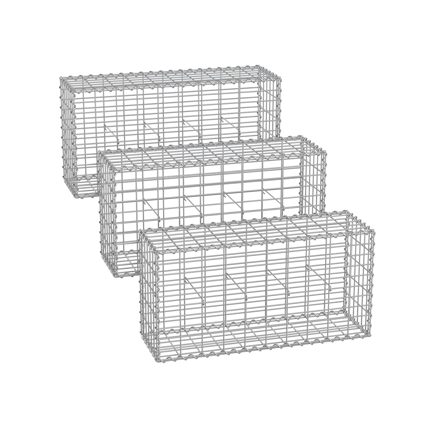 Gabion Cage - 100 x 50 x 30 cm - Stone Retaining Structure - Galvanized Wire
