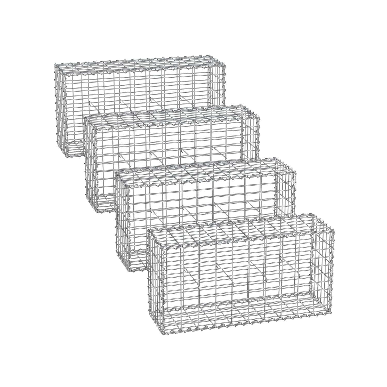 Gabion Cage - 100 x 50 x 30 cm - Stone Retaining Structure - Galvanized Wire