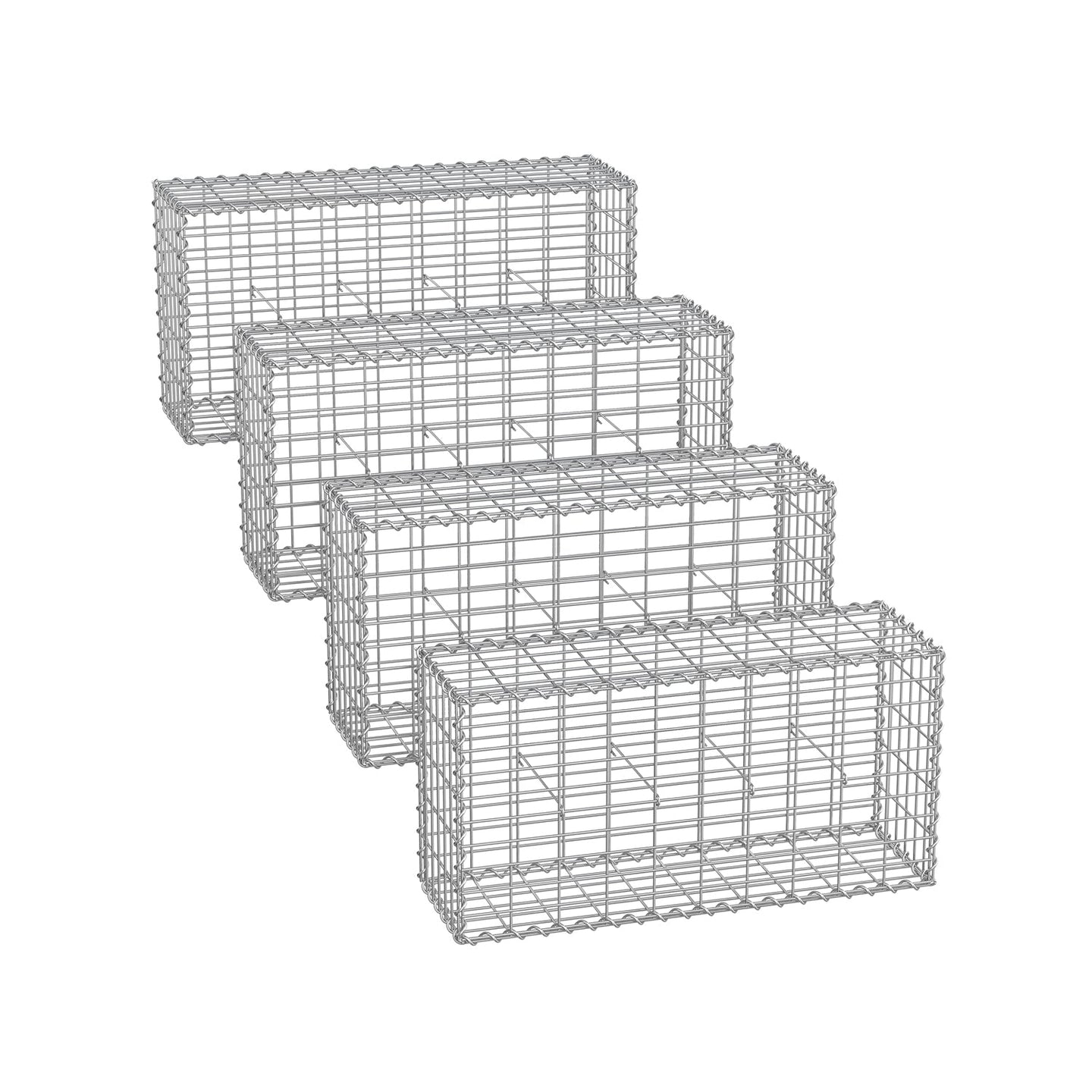 Gabion Cage - 100 x 50 x 30 cm - Stone Retaining Structure - Galvanized Wire