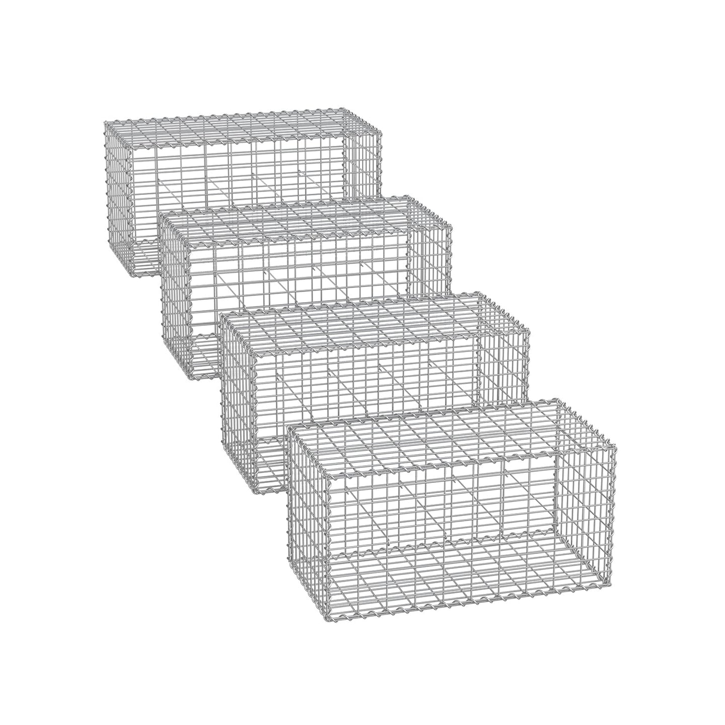 Metal Gabion Cages - Steel - Silver - Garden Fence Stone Basket 100 x 50 x 50 cm