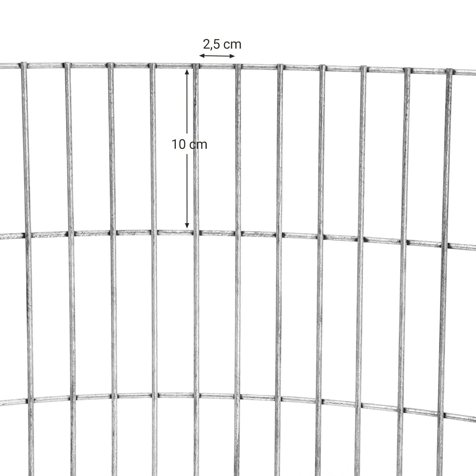Round Metal Gabion Cage - Galvanised Steel - Silver - Rust-Resistant for Garden Decoration