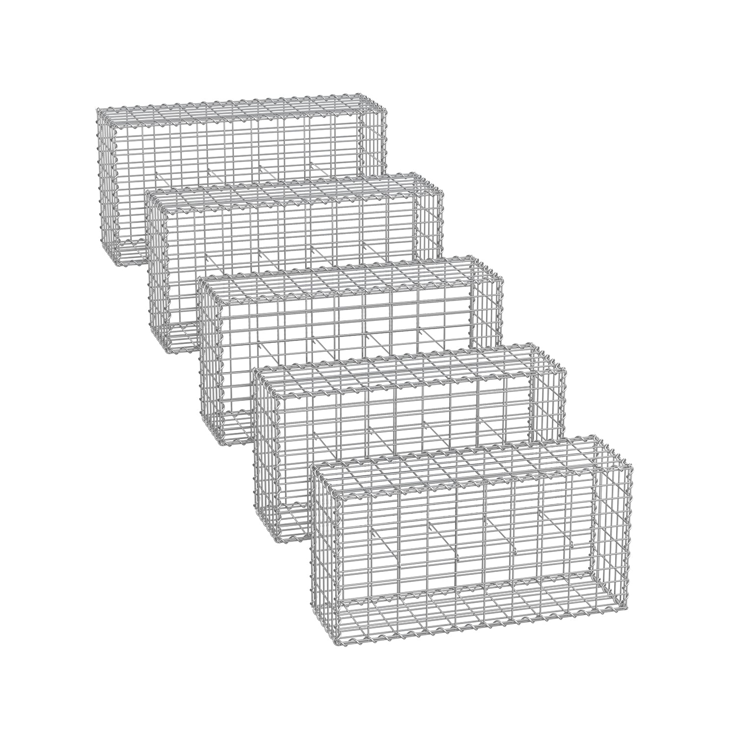 Gabion Cage - 100 x 50 x 30 cm - Stone Retaining Structure - Galvanized Wire