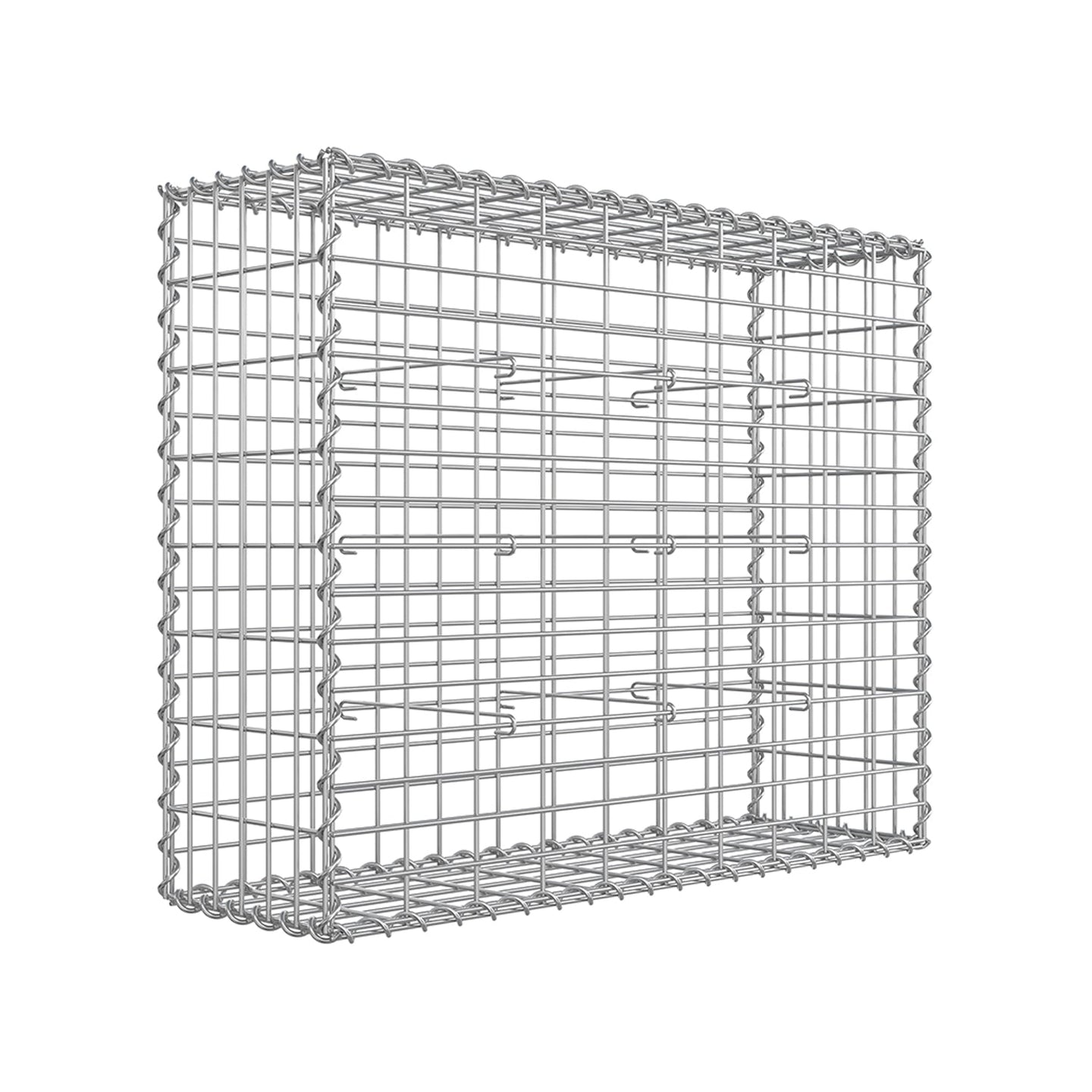 Gabion Cage - 100 x 80 x 30 cm - Galvanized Steel - 5 x 10 cm Mesh for Stones