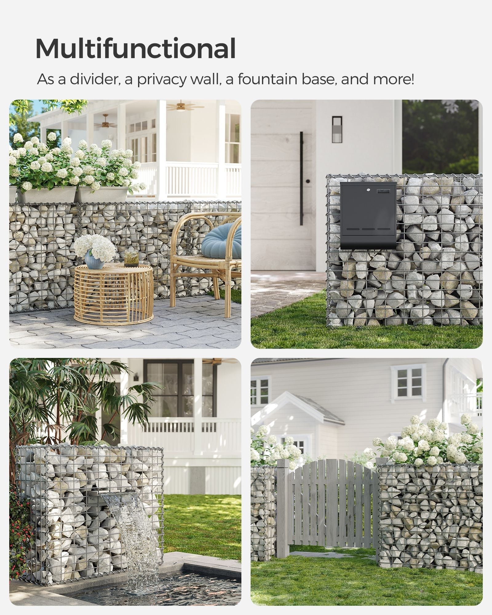 Gabion Cage - 100 x 80 x 30 cm - Galvanized Steel - 5 x 10 cm Mesh for Stones