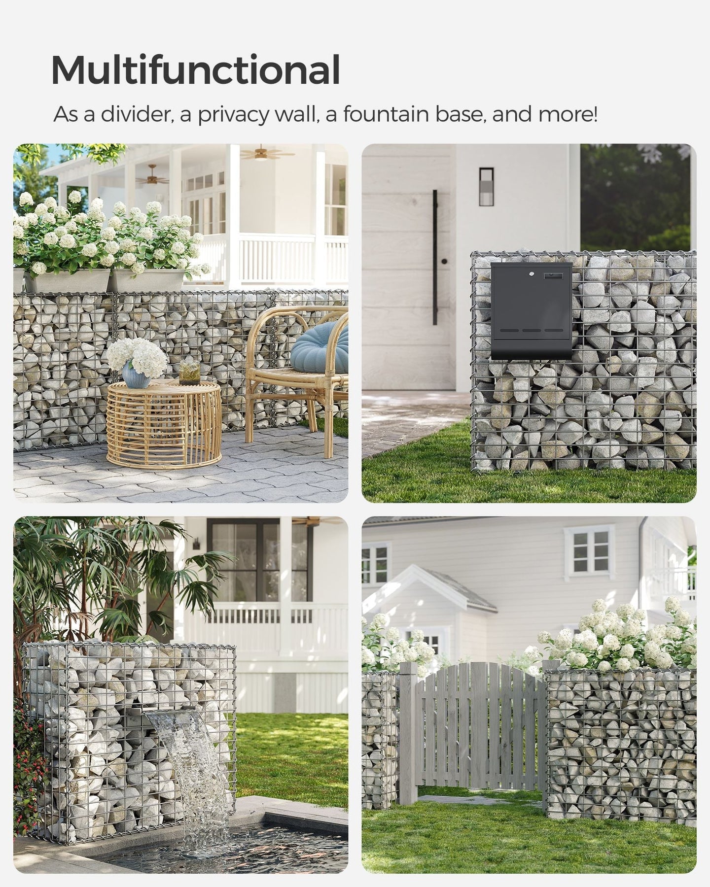 Gabion Cage - 100 x 80 x 30 cm - Galvanized Steel - 5 x 10 cm Mesh for Stones