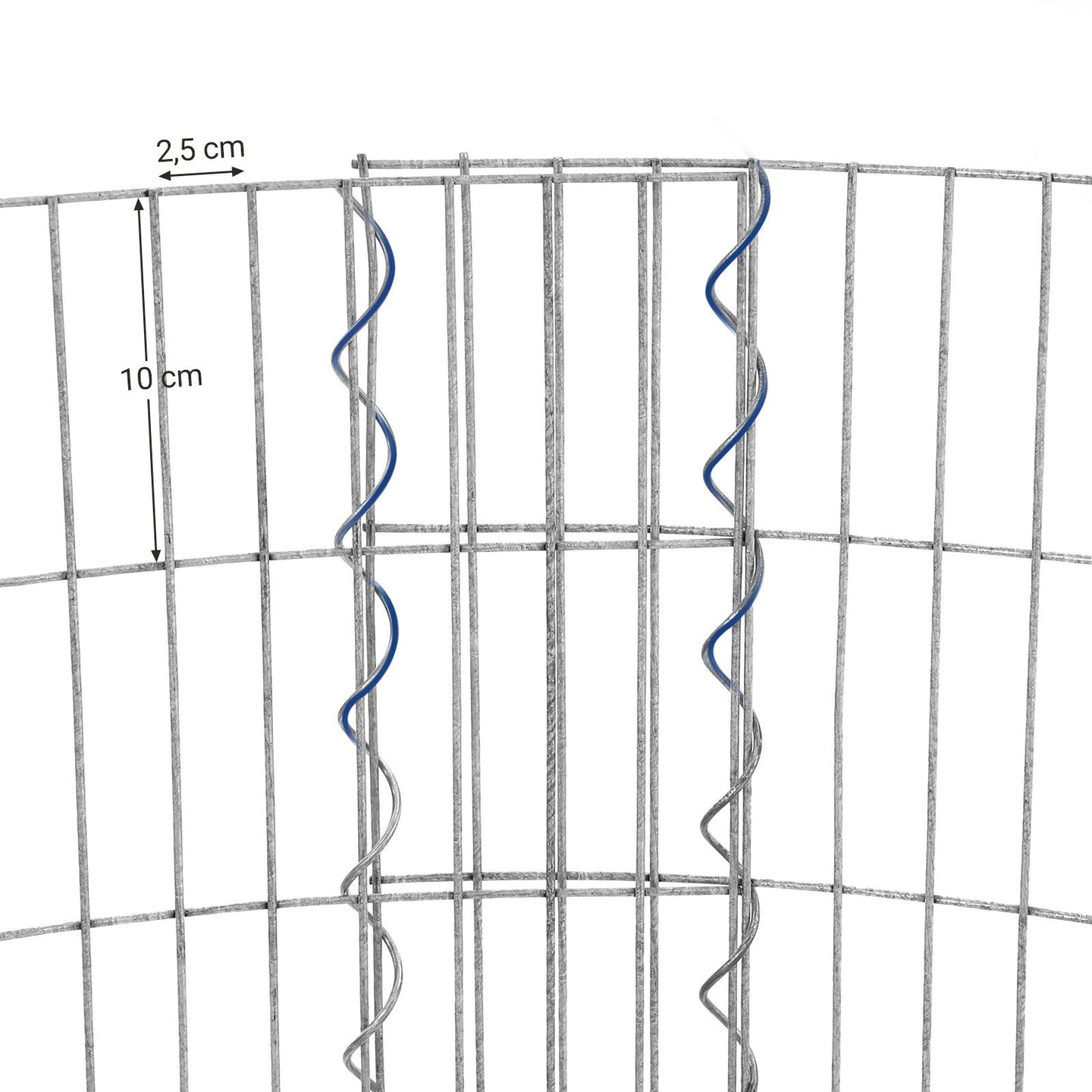 Tall Round Gabion Planter - Galvanised Steel - Silver - Rust-Resistant Decorative Garden Feature