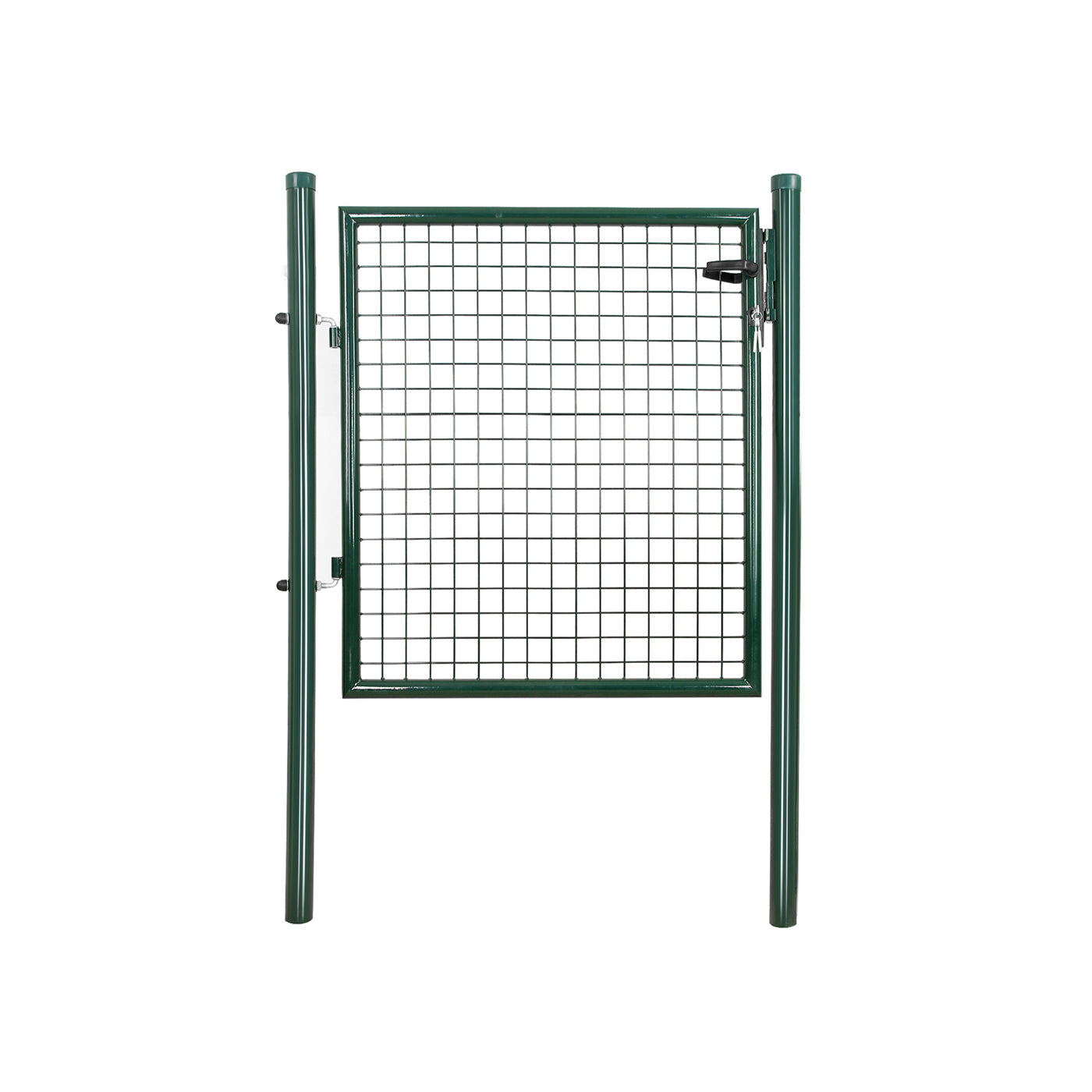 Galvanised Metal Garden Gate - Steel - Silver - Includes Lock