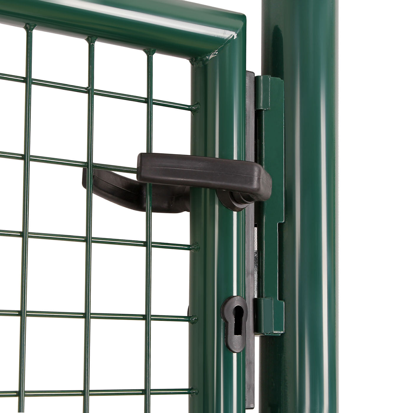 Galvanised Metal Garden Gate - Steel - Silver - Includes Lock