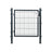Garden Gate - Metal - Grey - Sturdy with Lock and Keys