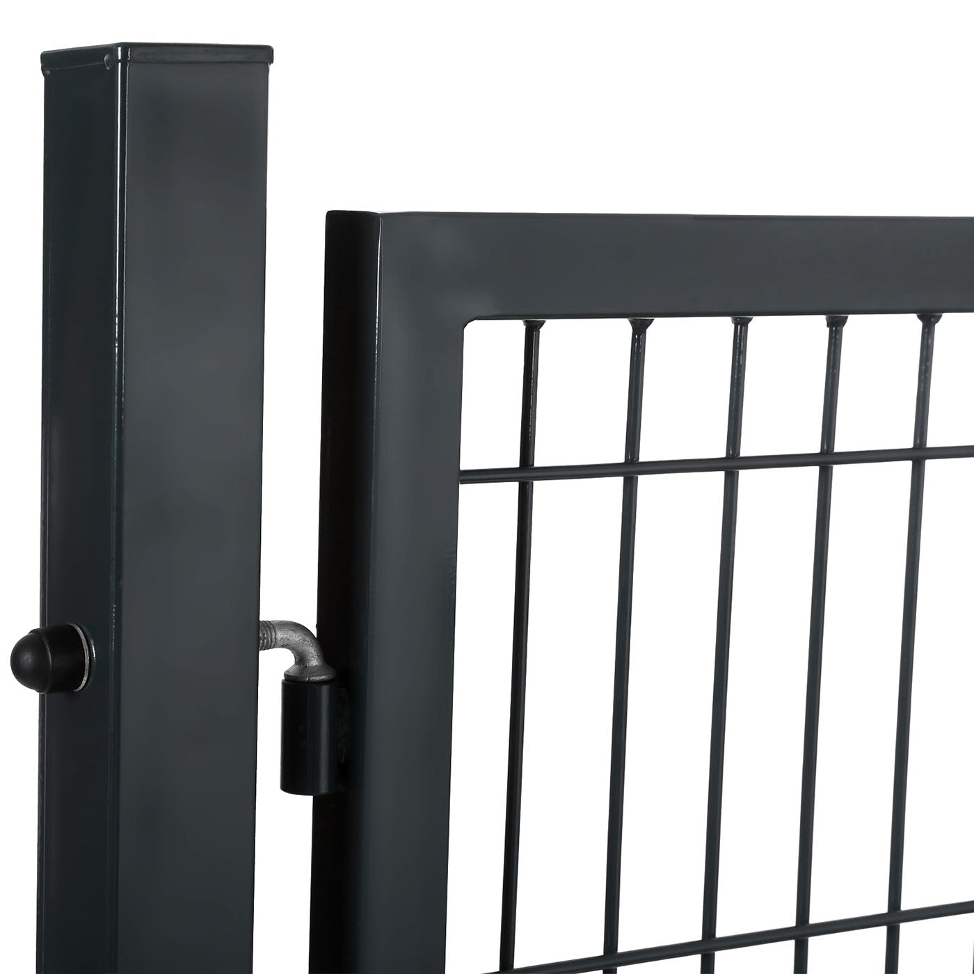 Garden Gate - Metal - Grey - Sturdy with Lock and Keys