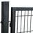 Garden Gate - Metal - Grey - Sturdy with Lock and Keys