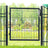 Garden Gate - Metal - Grey - Sturdy with Lock and Keys