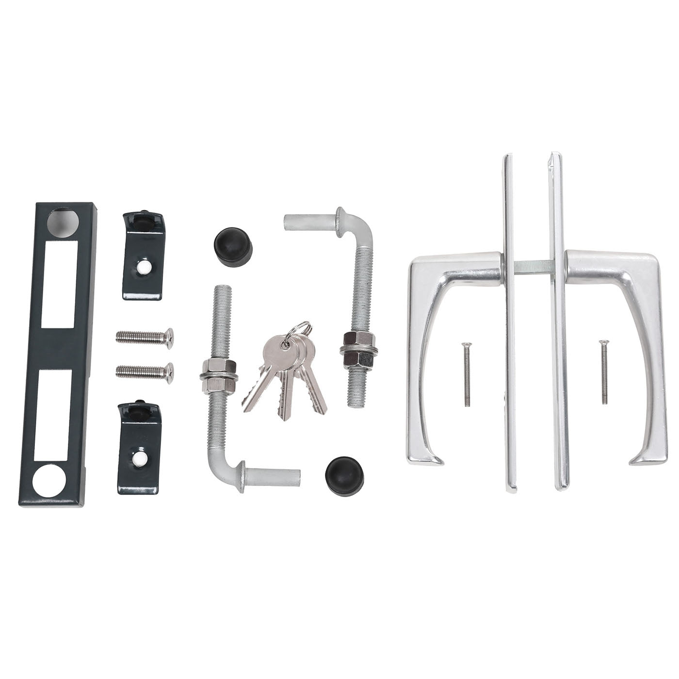 Garden Gate - Metal - Grey - Sturdy with Lock and Keys