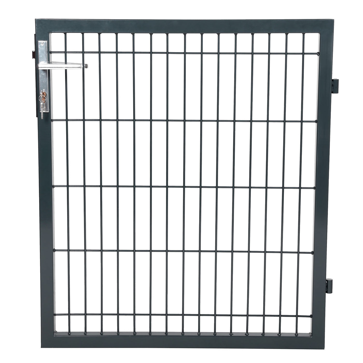 Garden Gate - Metal - Grey - Sturdy with Lock and Keys