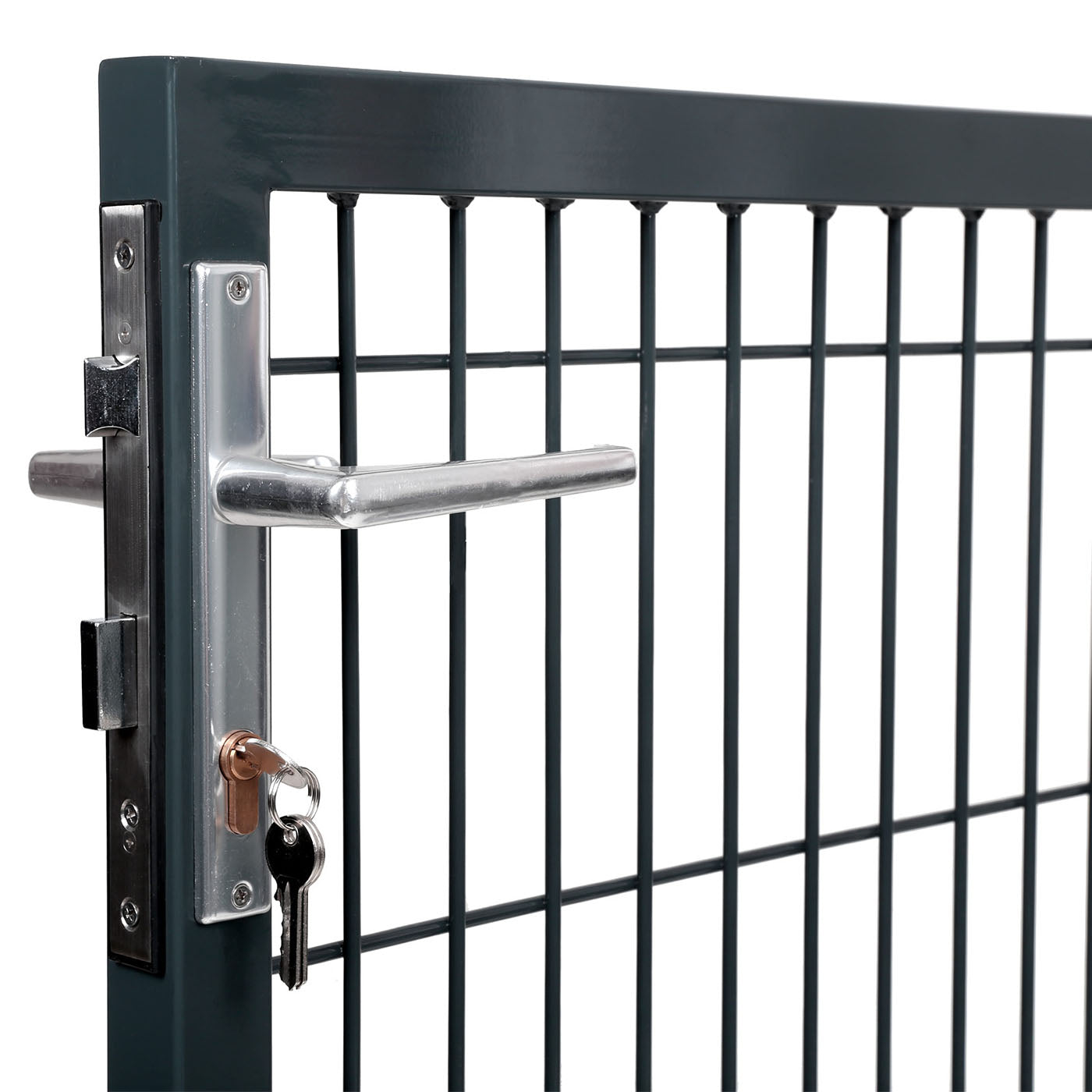 Garden Gate - Metal - Grey - Sturdy with Lock and Keys