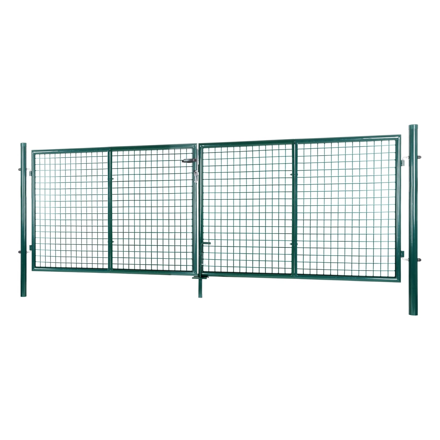 Lockable Garden Gate - Galvanized Metal - Silver - Secure Design