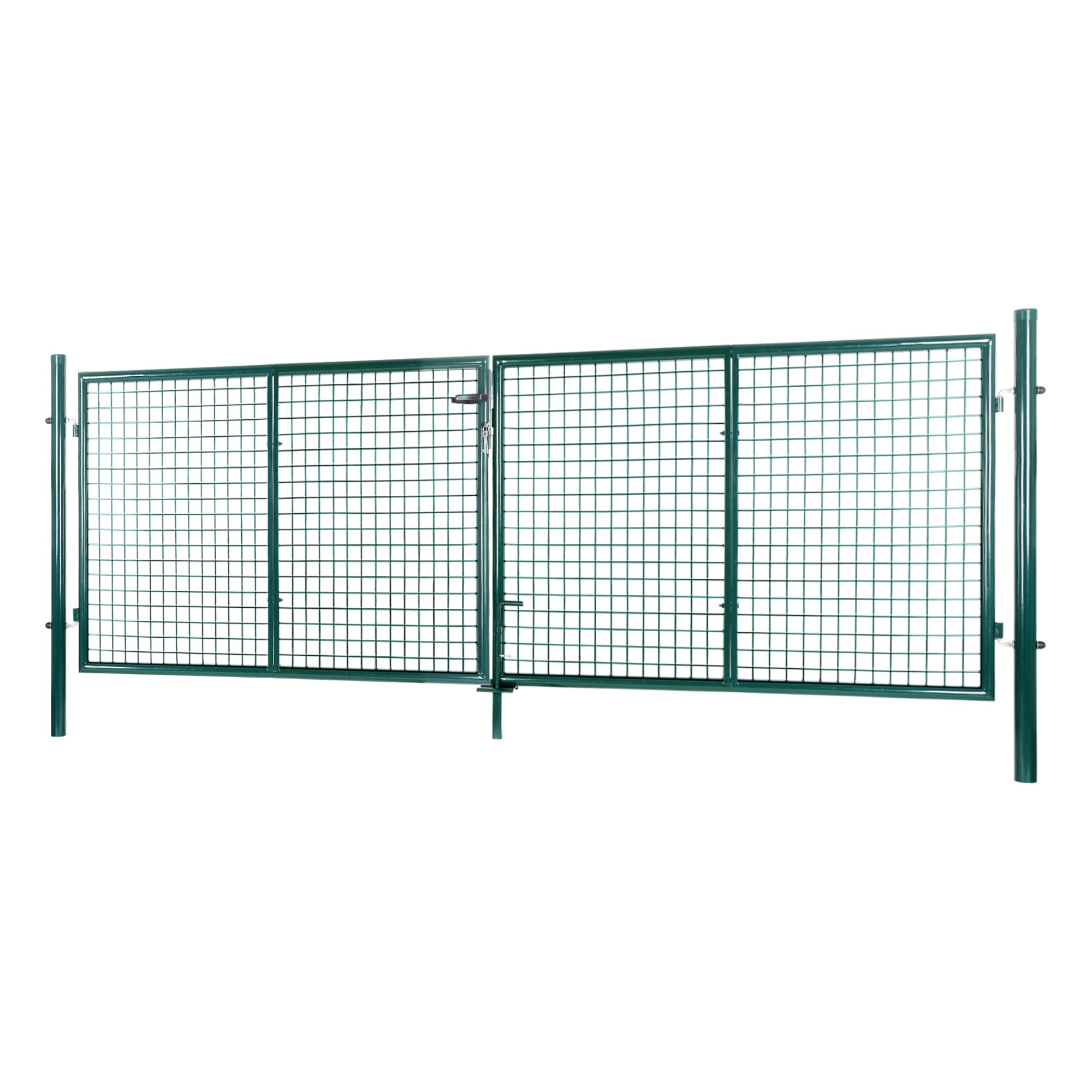 Lockable Garden Gate - Galvanized Metal - Silver - Secure Design
