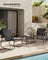 Patio Furniture Set - Steel - Ink Black - Includes 2 Rocking Chairs and Table with Armrests and Breathable Synthetic Fabric