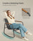 Patio Furniture Set - Steel - Ink Black - Includes 2 Rocking Chairs and Table with Armrests and Breathable Synthetic Fabric