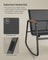 Patio Furniture Set - Steel - Ink Black - Includes 2 Rocking Chairs and Table with Armrests and Breathable Synthetic Fabric
