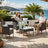 Polyrattan Garden Conversation Set - Brown and Taupe - Stylish Outdoor Furniture for Patio and Terrace