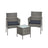 Garden Furniture Set - Galvanized Iron Frame and Polyrattan PE - Grey