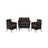 Outdoor Patio Furniture Set - Black and Beige - Polyrattan