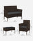 Outdoor Patio Furniture Set - Black and Beige - Polyrattan