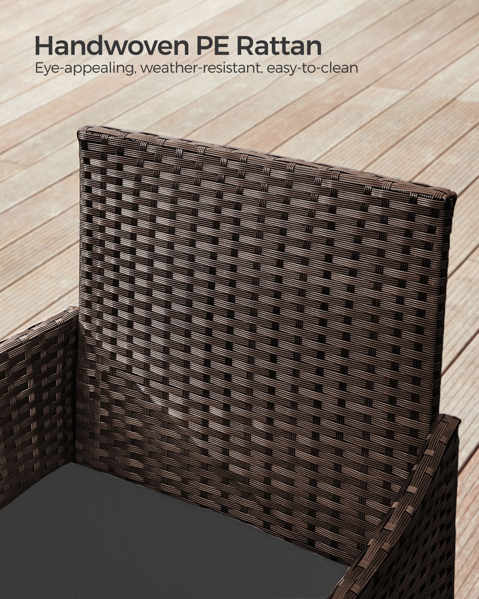 Outdoor Patio Furniture Set - Black and Beige - Polyrattan
