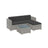 Garden Furniture Set - PE Rattan - Dark Grey - 5-Piece Outdoor Corner Sofa with Cushions and Glass Table