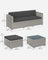 Garden Furniture Set - PE Rattan - Dark Grey - 5-Piece Outdoor Corner Sofa with Cushions and Glass Table