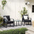 3-Piece Outdoor Furniture Set - PE Rattan - Black - Easy to Assemble
