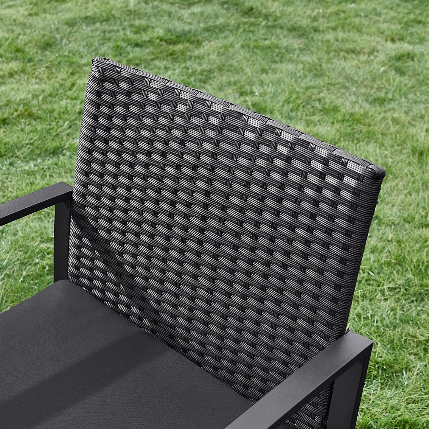 3-Piece Outdoor Furniture Set - PE Rattan - Black - Easy to Assemble