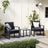 3-Piece Outdoor Patio Furniture Set - PE Rattan - Black - Easy to Assemble