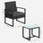 3-Piece Outdoor Patio Furniture Set - PE Rattan - Black - Easy to Assemble
