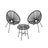 3-Piece Garden Patio Furniture Set - Metal - White - Indoor and Outdoor Conversation Set