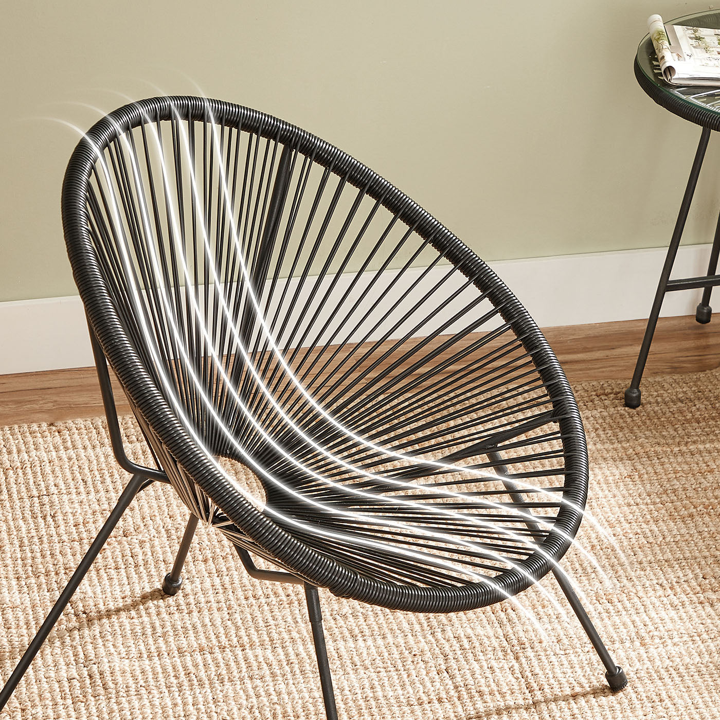Outdoor Seating Set - Steel - White - Includes 2 Acapulco Chairs and Table