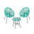 3-Piece Garden Patio Furniture Set - Metal - White - Indoor and Outdoor Conversation Set