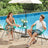 3-Piece Garden Patio Furniture Set - Rattan - White - Includes 2 Acapulco Chairs and Glass Top Table