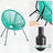 3-Piece Garden Patio Furniture Set - Rattan - White - Includes 2 Acapulco Chairs and Glass Top Table