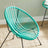 3-Piece Garden Patio Furniture Set - Rattan - White - Includes 2 Acapulco Chairs and Glass Top Table