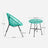 3-Piece Garden Patio Furniture Set - Rattan - White - Includes 2 Acapulco Chairs and Glass Top Table