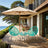 3-Piece Garden Patio Furniture Set - Metal - Black - Acapulco Chair Design