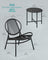 3-Piece Garden Bistro Set - Metal - Ink Black - Acapulco Chairs with Side Table