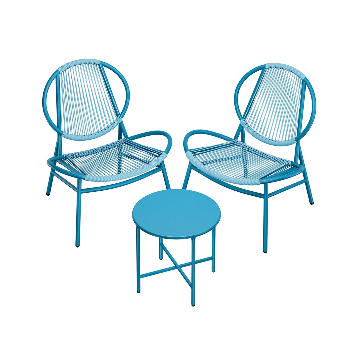 Garden Bistro Set - Lake Blue - Acapulco Chairs and Side Table
