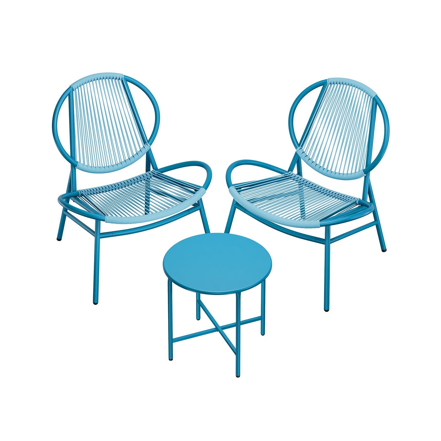 Garden Bistro Set - Lake Blue - Acapulco Chairs and Side Table