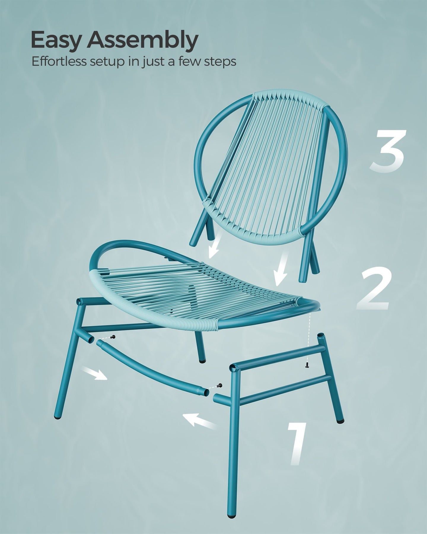 Garden Bistro Set - Lake Blue - Acapulco Chairs and Side Table