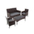 Garden Furniture Set - Includes 2 Chairs - Vintage Brown - Polyrattan