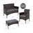 Garden Furniture Set - Includes 2 Chairs - Vintage Brown - Polyrattan