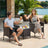 Garden Furniture Set - Brown and Taupe - Polyrattan